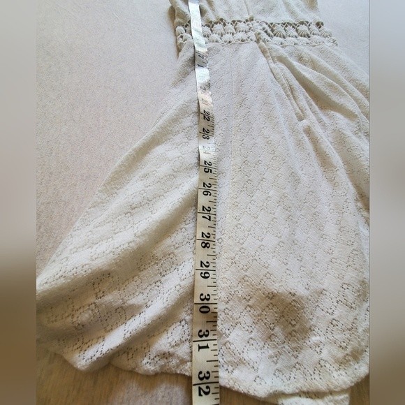 Free People mini dress floral ivory lace crochet daisy waist grad bridal small 0 - Picture 9 of 9